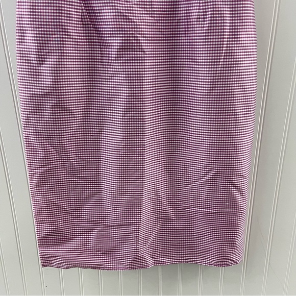 Tocca Pink Raspberry and White Gingham Strapless Silk Dress Sz 8 - Picture 6 of 13